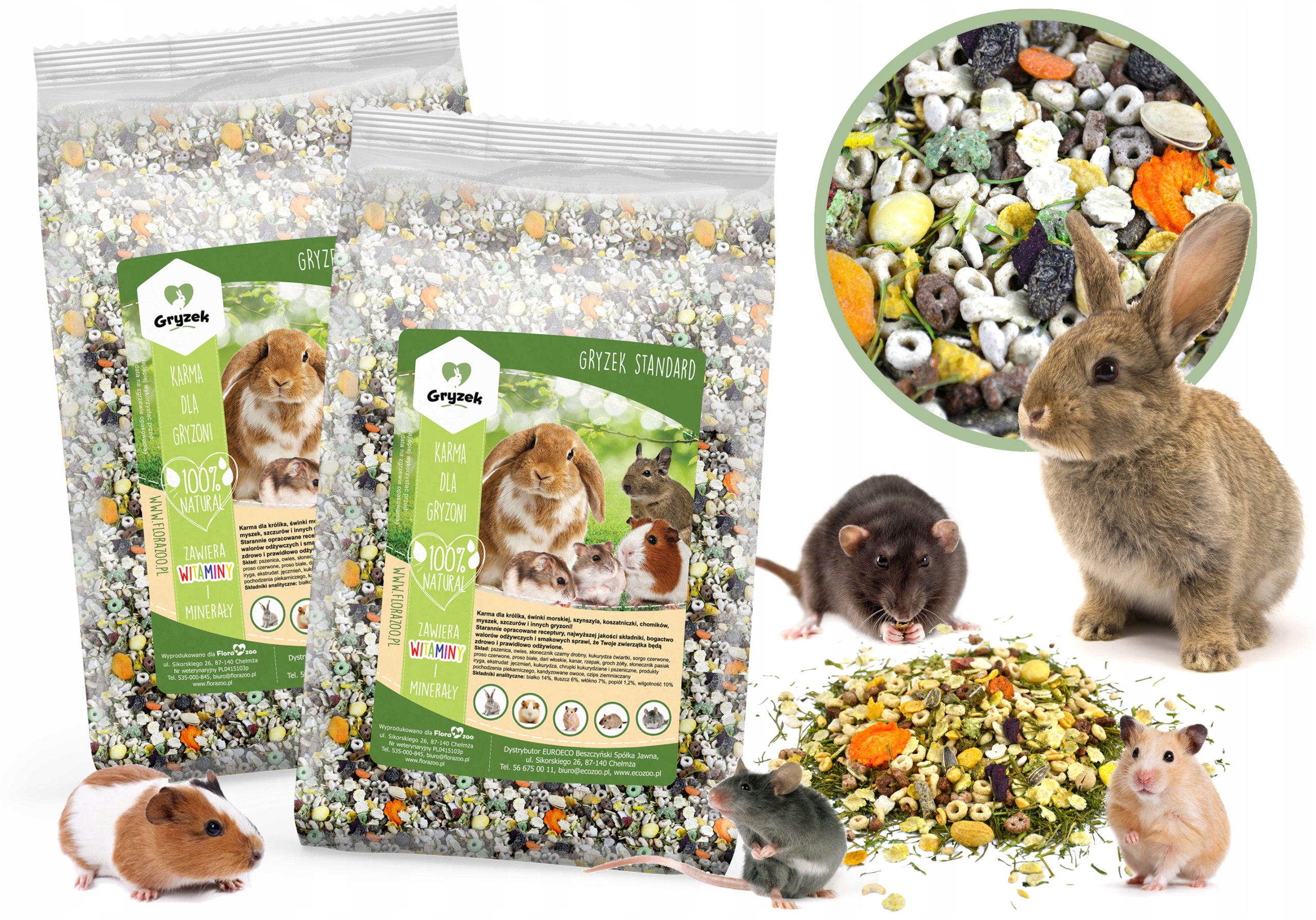 KARMA DLA GRYZONI KLATKA KRÓLIKA CHOMIKA ŚWINKI