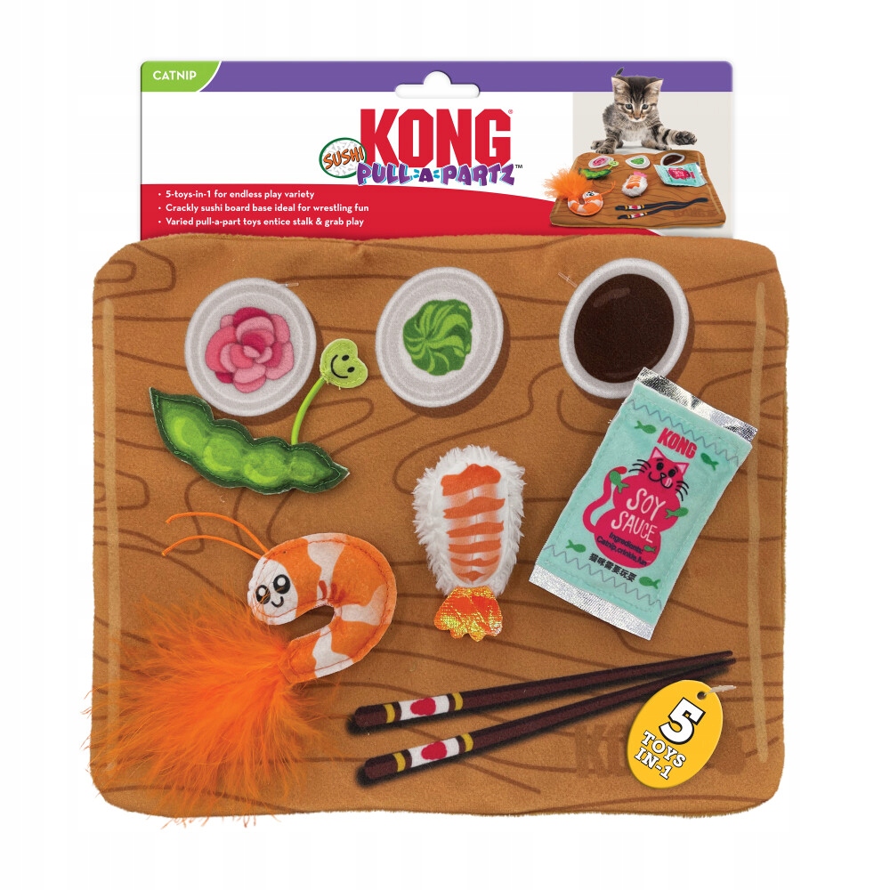 2 x Hračka pro kočky Kong Pull-A-Partz Sushi Play Mat
