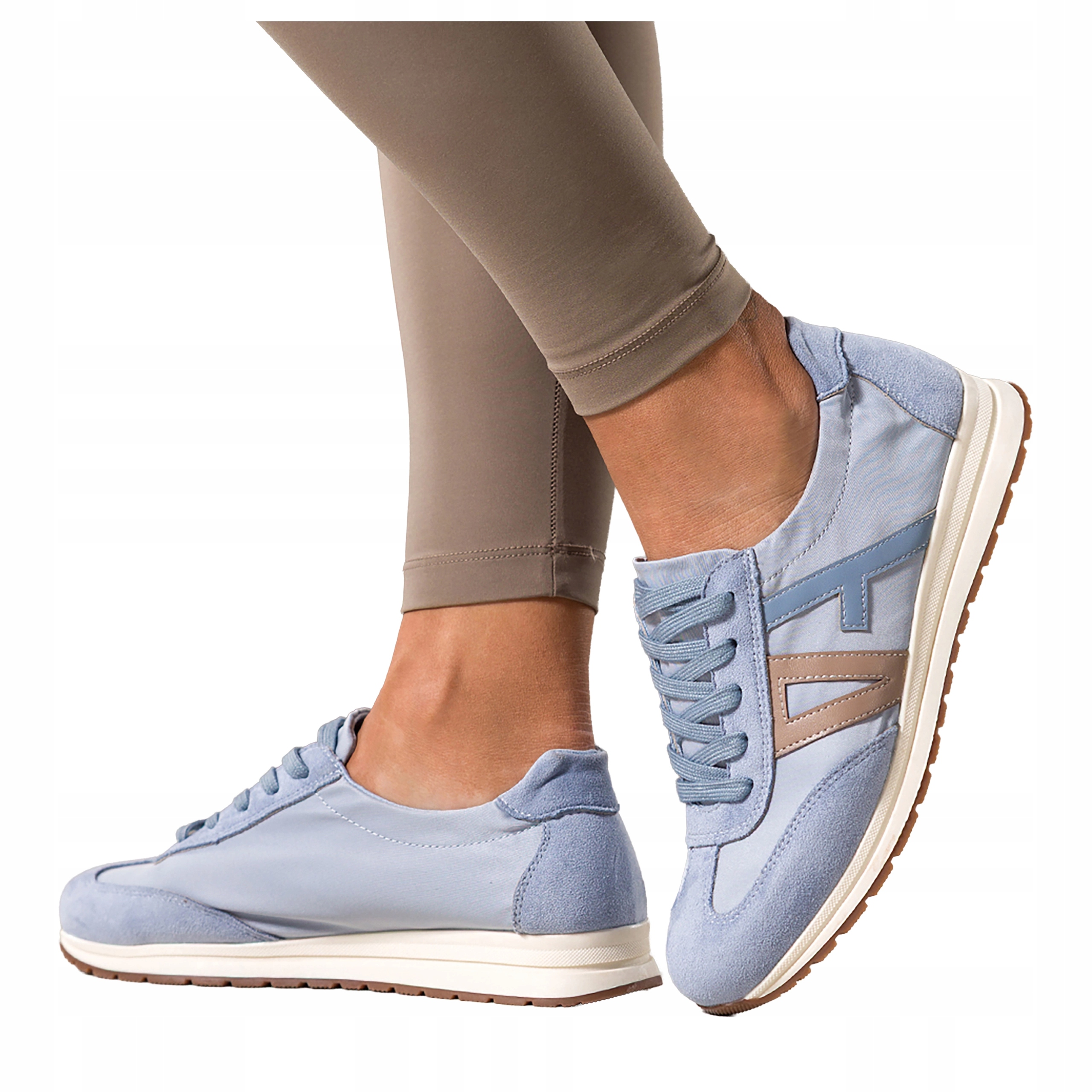 Modré Tenisky Dámské Béžové Šněrovací Vložky Lehké Sportovní vel. 40