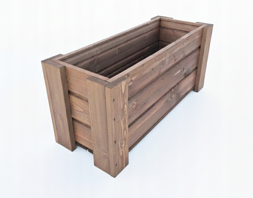 Drewniana Doniczka 80x30x35cm skrzynka na kwiaty warzywa zioła balkon taras