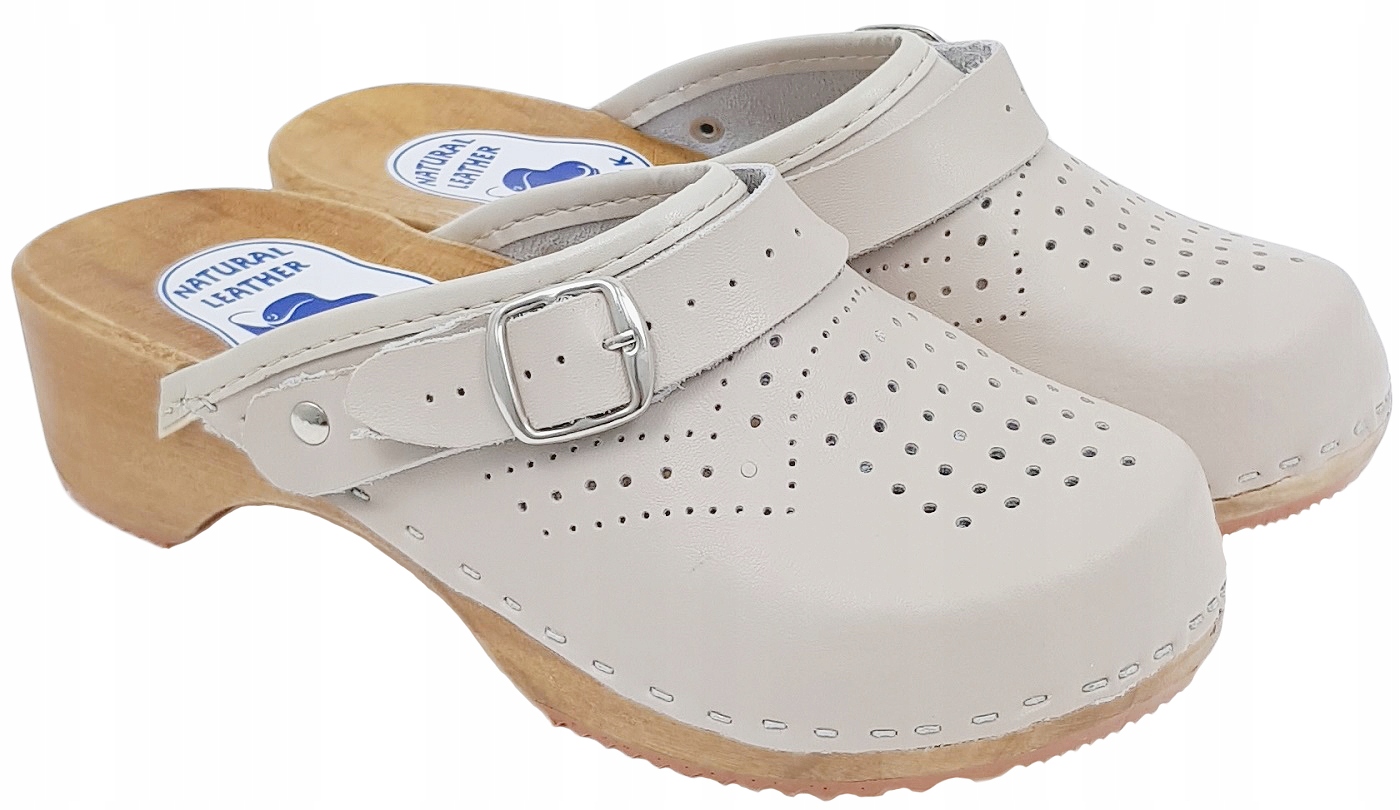 Chodaki Drewniaki Trepy Medyczne z Klamerką *42*