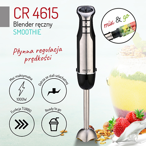 Blender ręczny CR 4615 SMOOTHIE - cichy, wydajny, z bidonem 500ml