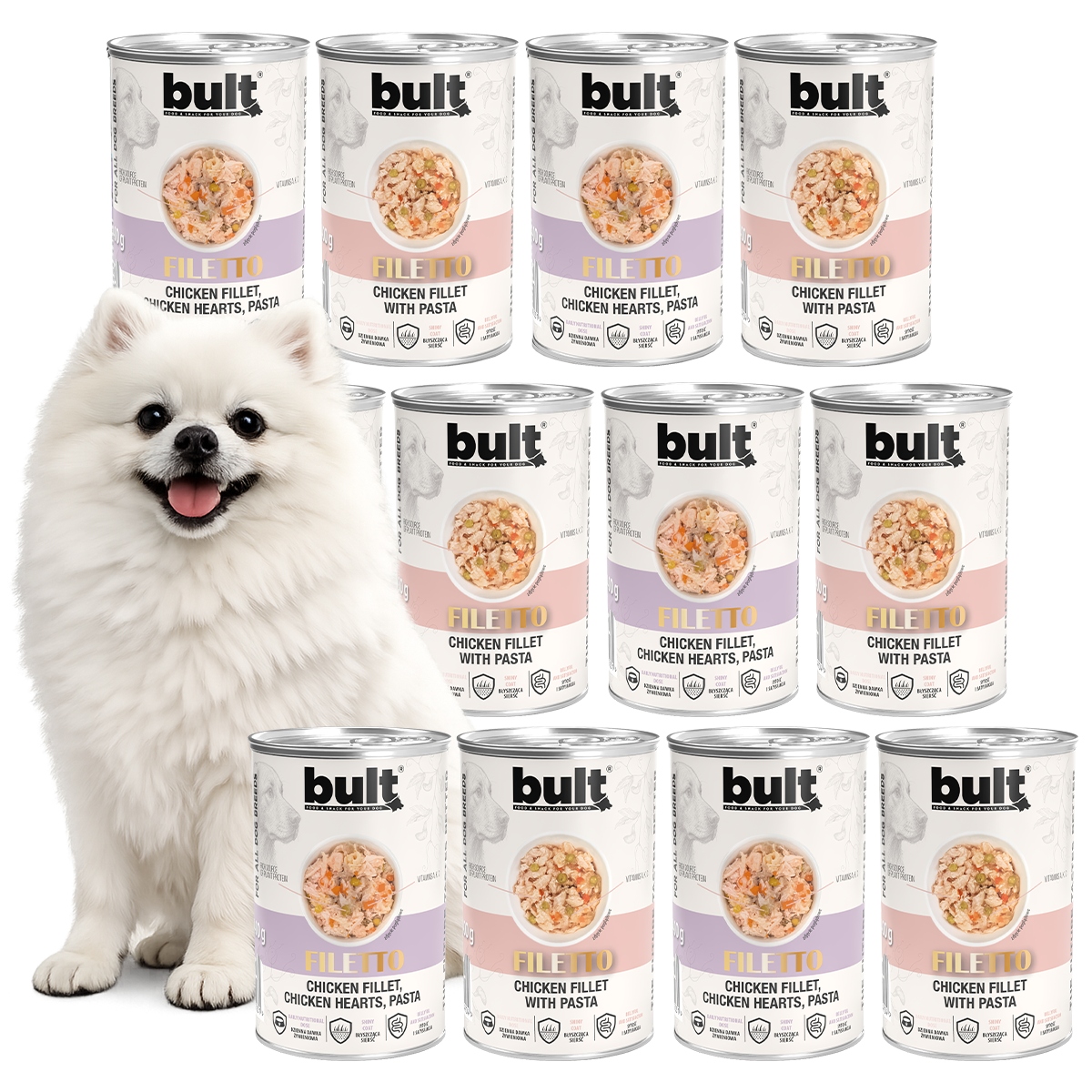 Levně Vlhké Krmivo Pro Psa Bult Filé z kuřecího masa MIX Chutí 12x400 g