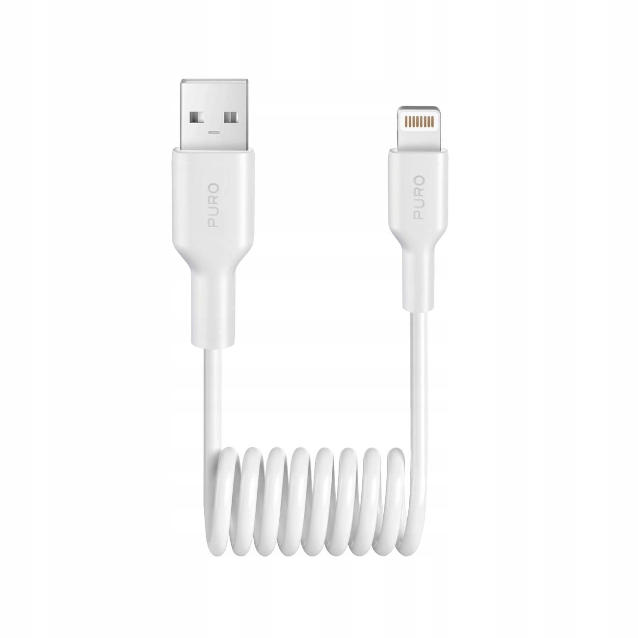 Spirálový kabel Puro 12W Usb-a Lightning 1 m bílý