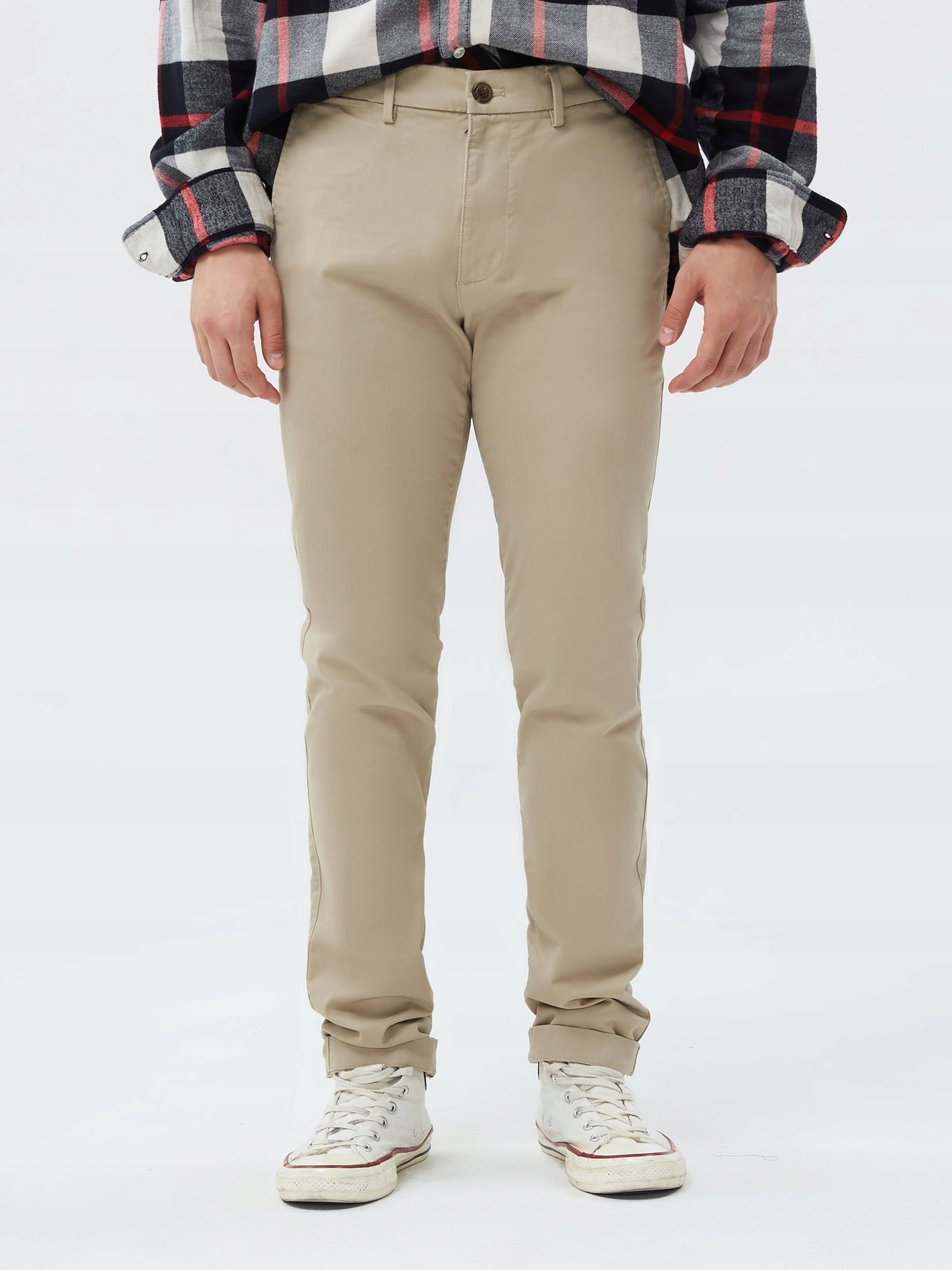 Kalhoty v-essential khaki skinny fit