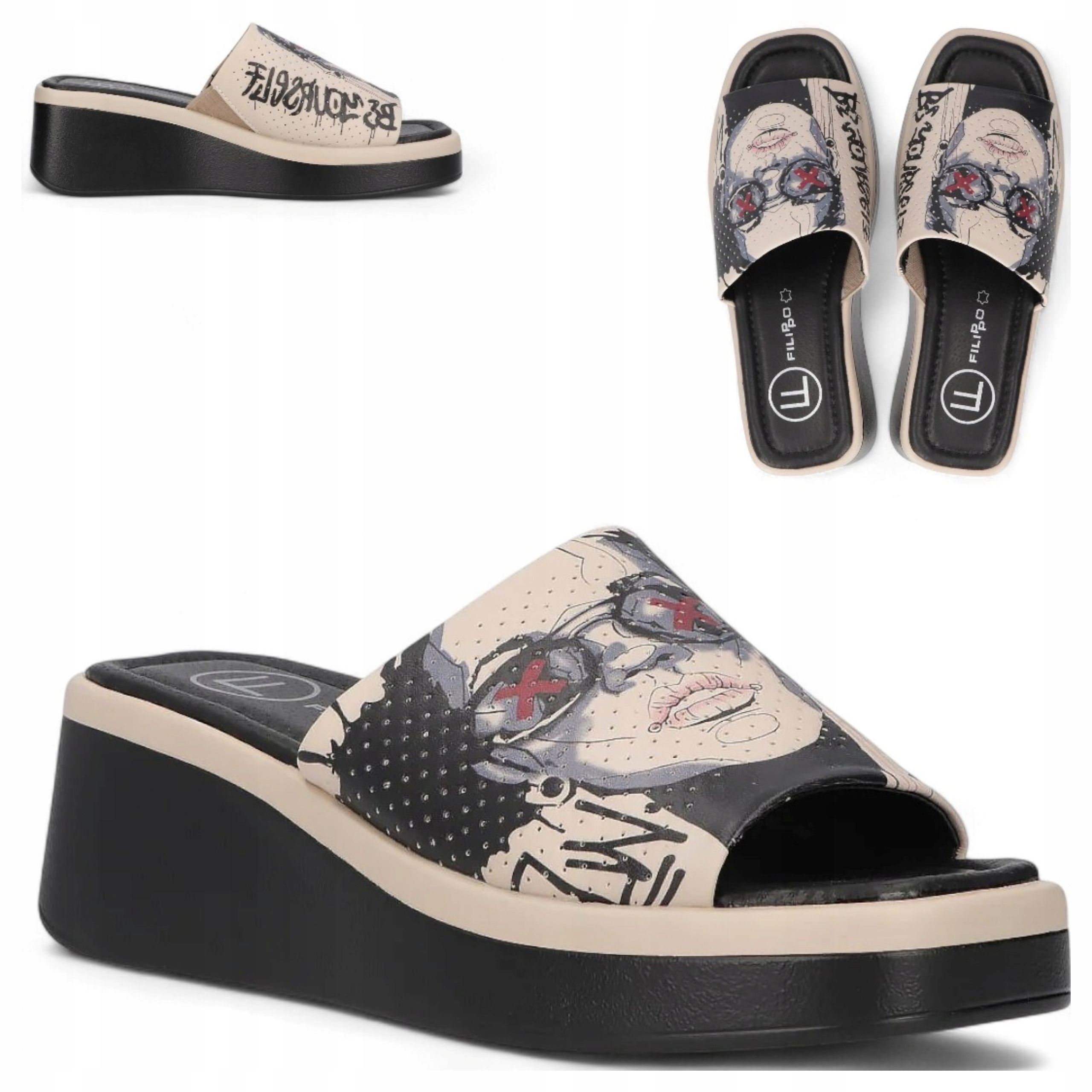 Nazouváky 38 Filippo na klínku Elegantní Pohodlné Béžové