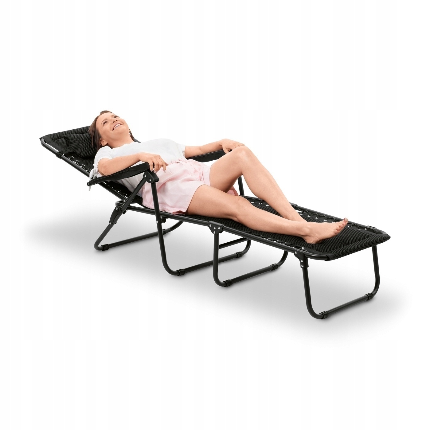Leżak krzesło Ogrodowy łóżko polowe turystyczne stalowe składane krzesełko