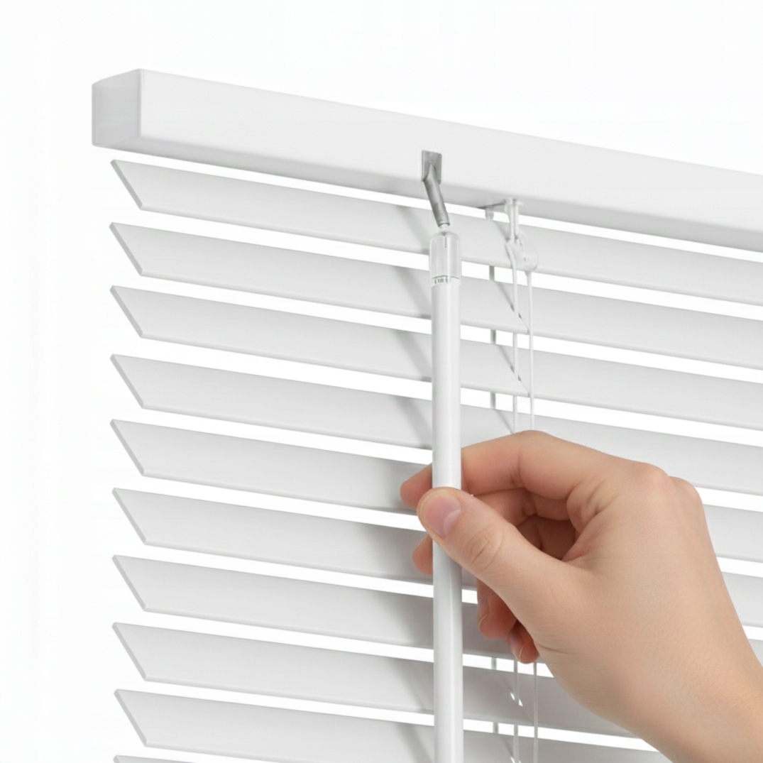 Dřevěná žaluzie hotová horizontální 25 mm Bílá 80x140 cm