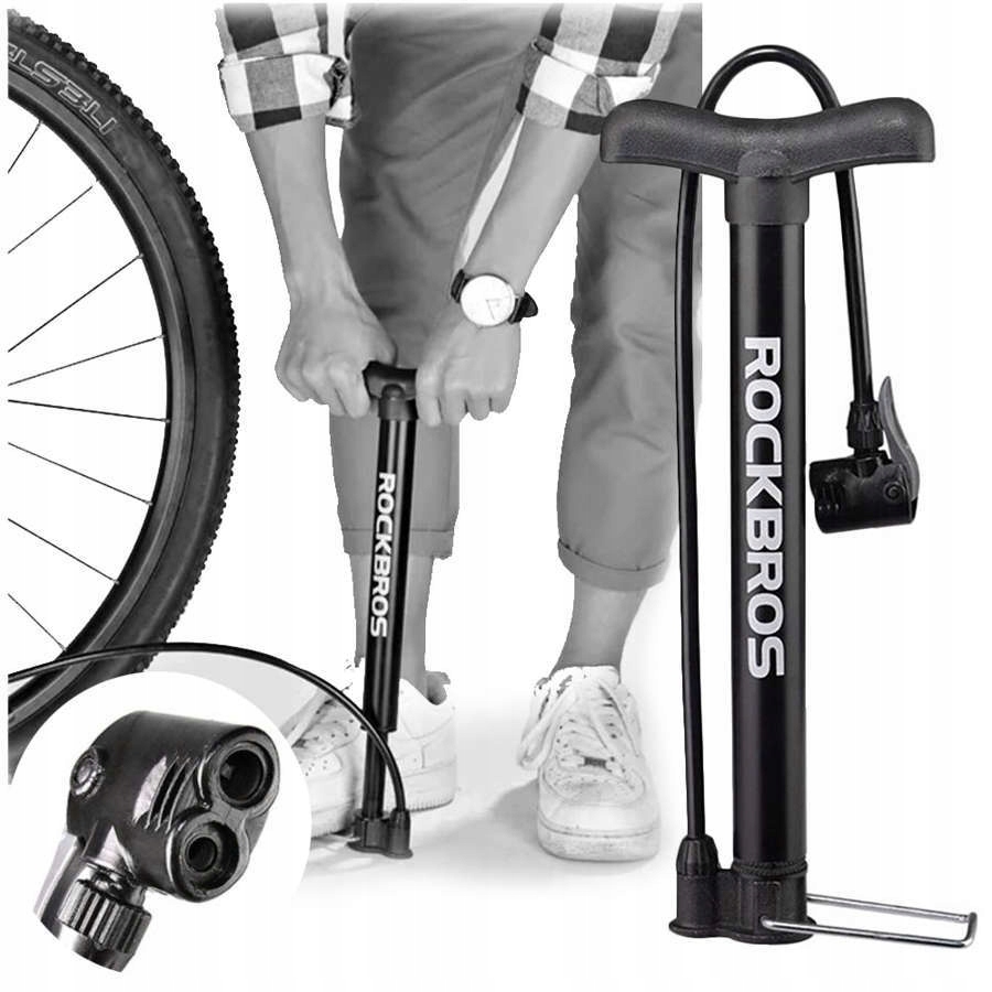 

Rockbros Mocna Pompka Rowerowa Metalowa Z Igłą Hq