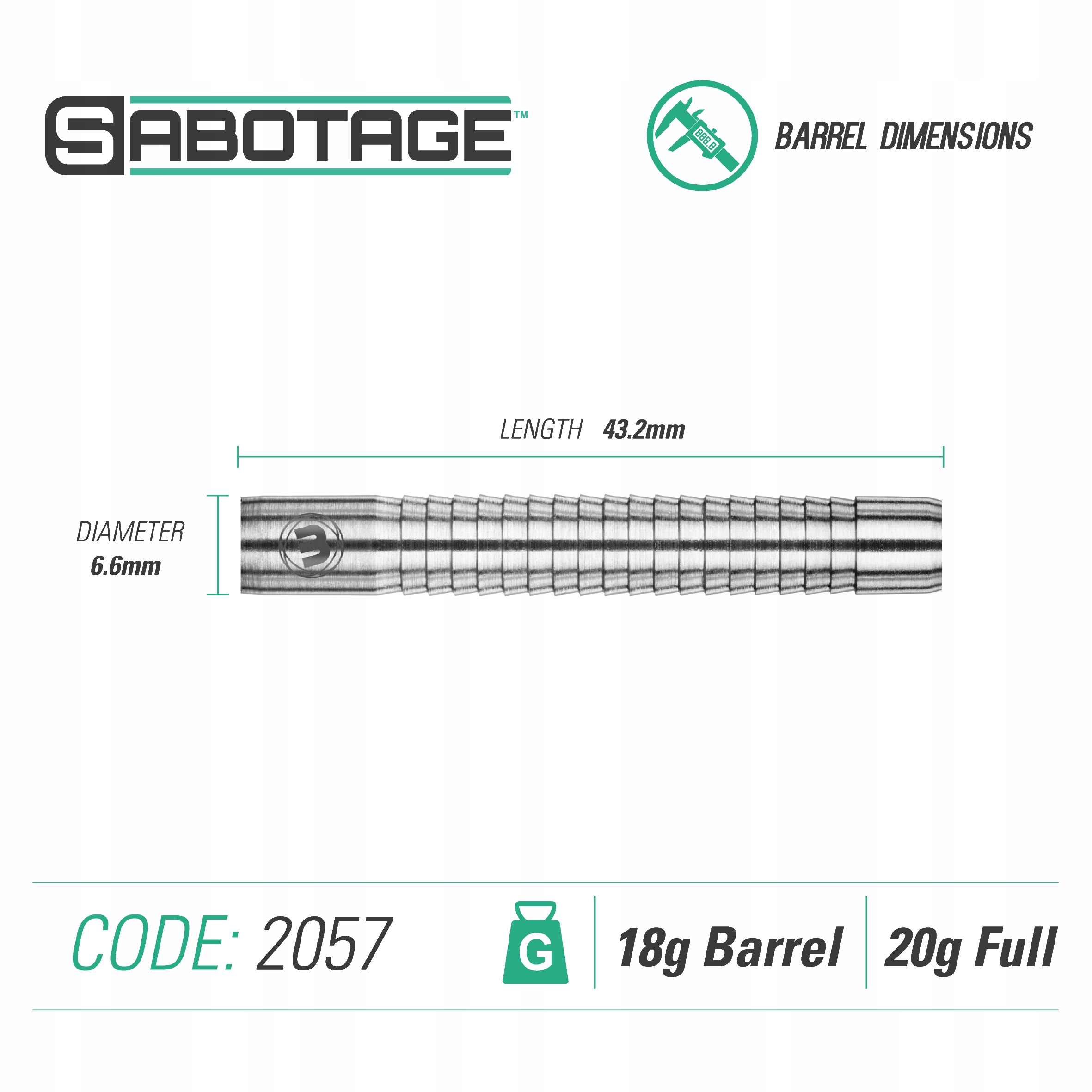 LOTKI RZUTKI DART WINMAU SABOTAGE 90% Wolfram 20g Marka Winmau