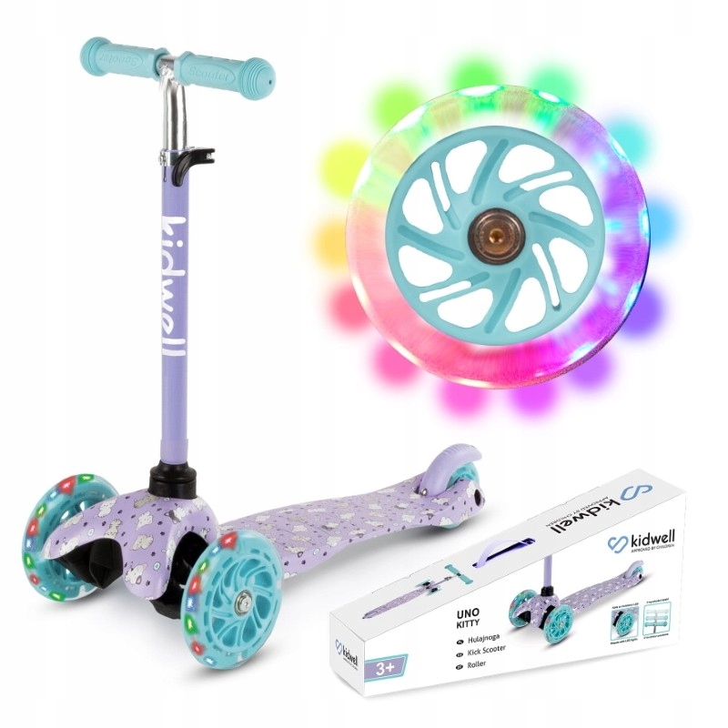Kidwell Uno Kitty Hulajnoga balansowa trójkołowa Led