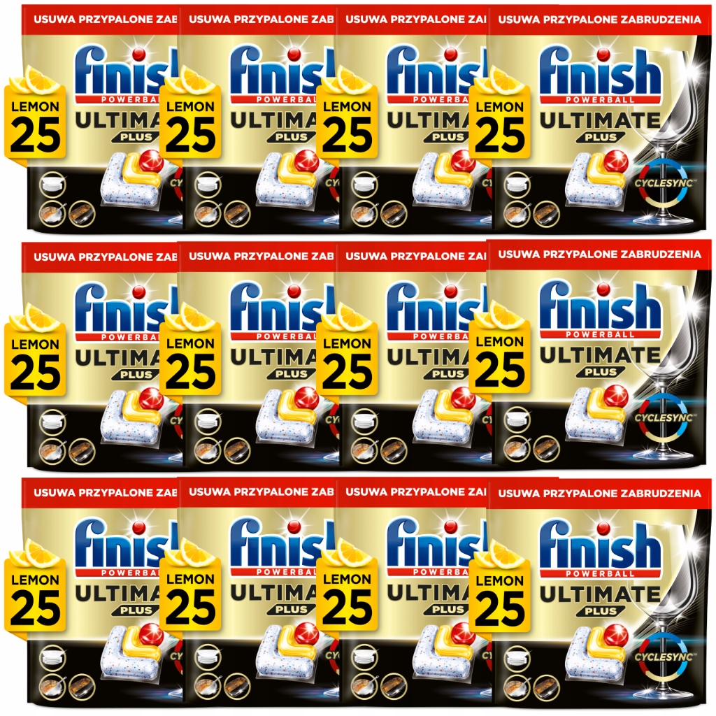 Levně Finish Kapsle do myčky nádobí Ultimate Plus 25x12=300 Kusů Lemon Citron