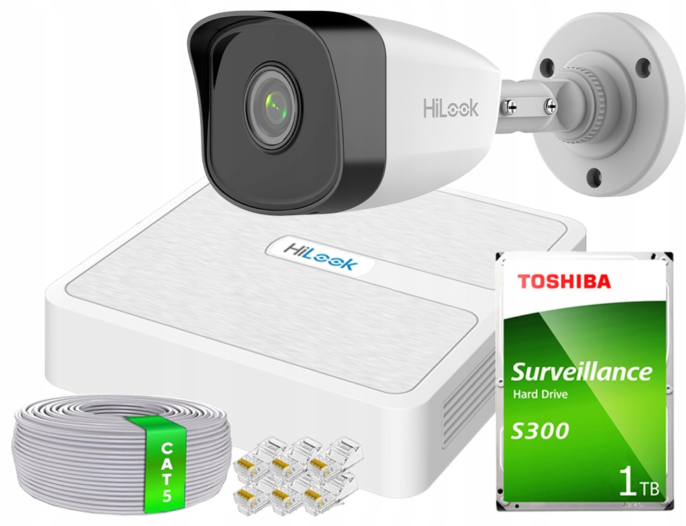 Sada pro monitorování Hilook od společnosti Hikvision IPCAM-B2+NVR-4CH-H/4P
