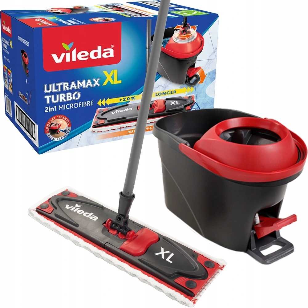 Levně Kbelík a plochý mop Vileda Ultramax Turbo XL 14,5 cm
