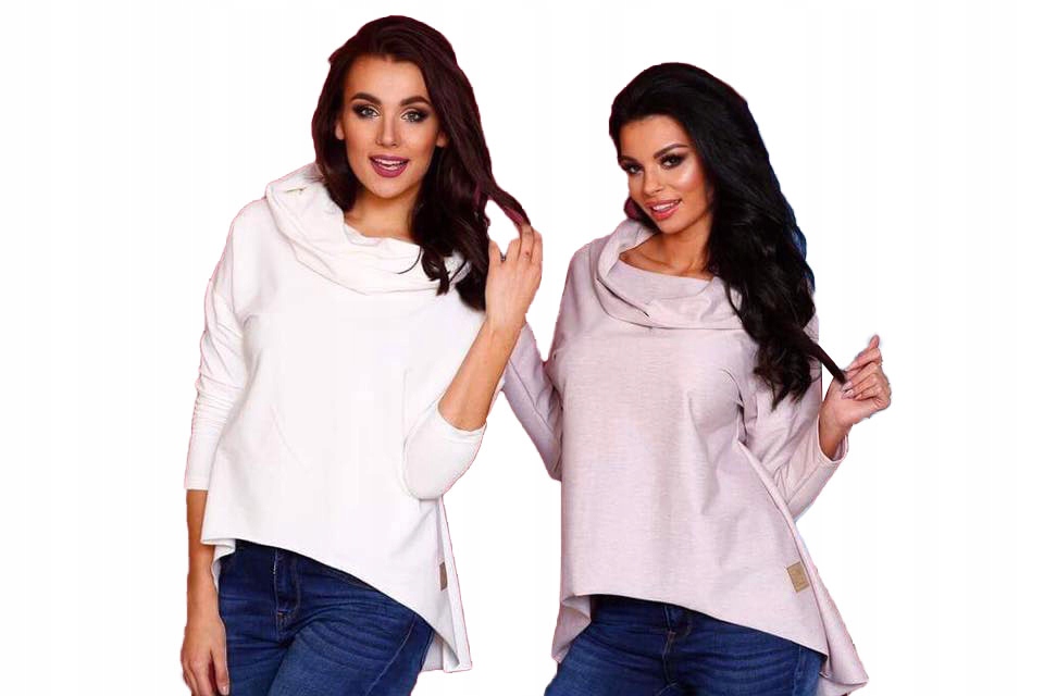 

Asymetryczna Tunika Bluza Sukienka Komin Kaptur XL
