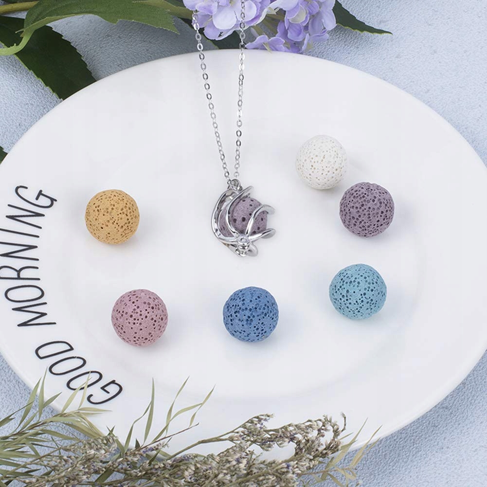NBEADS Naturalne Perły Lawowe 15.5mm Do Aromaterapii Naszyjniki — miniatura 5