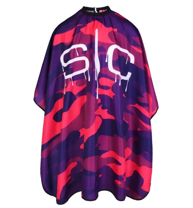 StyleCraft S|c Pink and Purple Camo Peleryna fryzjerska