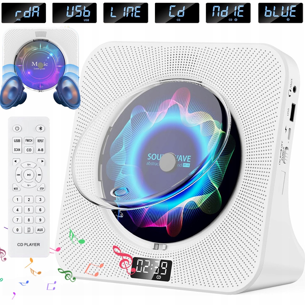 Přenosný Přehrávač CD Reproduktor Přehrávání Disku S Albem Bluetooth 5.0