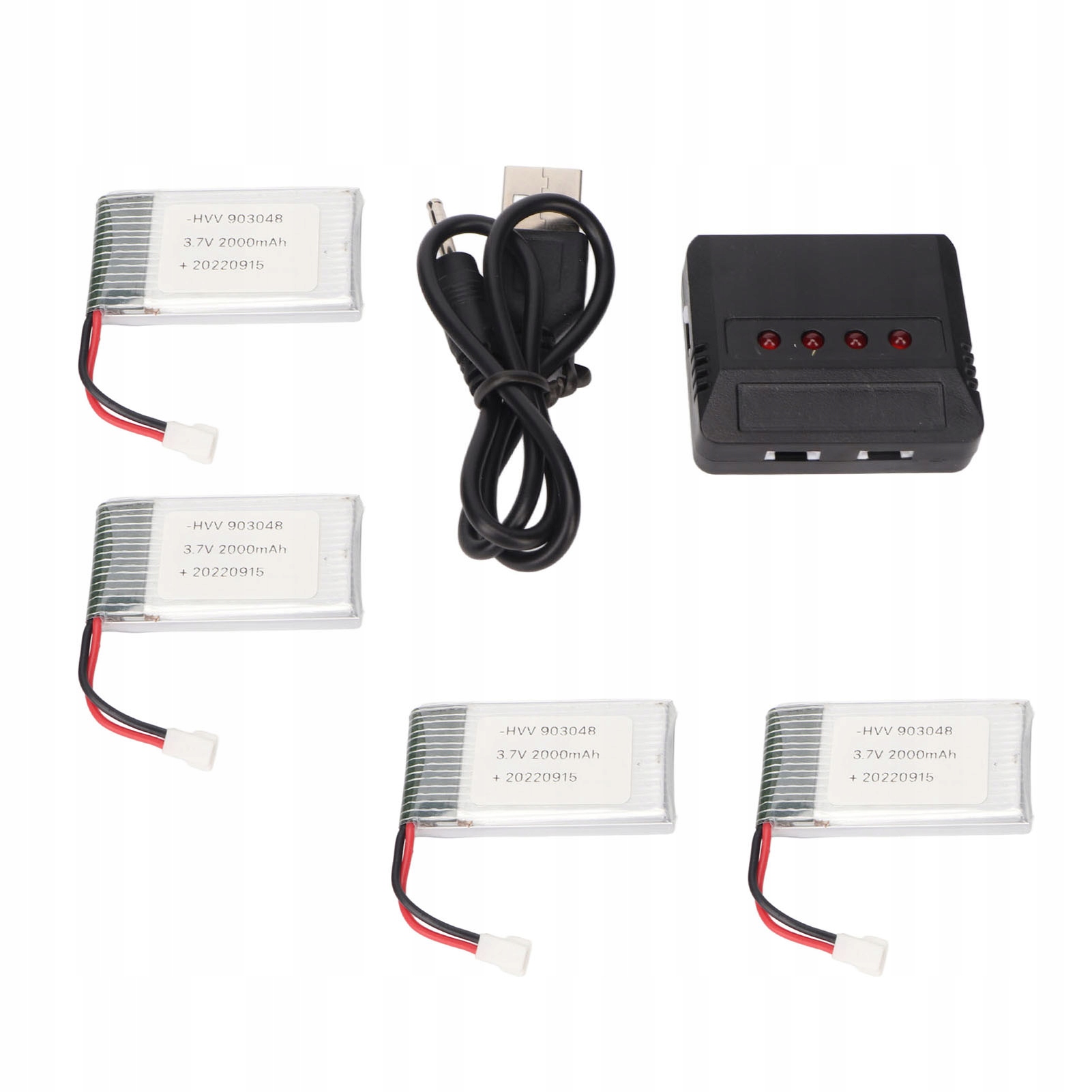 4x Akumulátor Pro Dron KY601S H11D H11C Baterie 3.7 V 2000 mAh Nabíječka