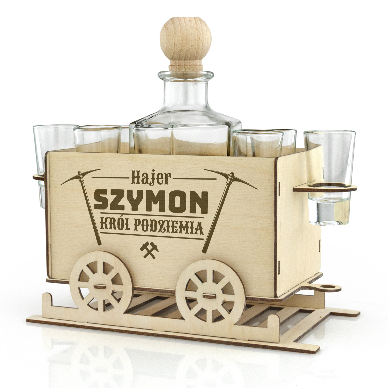 

Karafka wagon górnik na urodziny 40 50 60