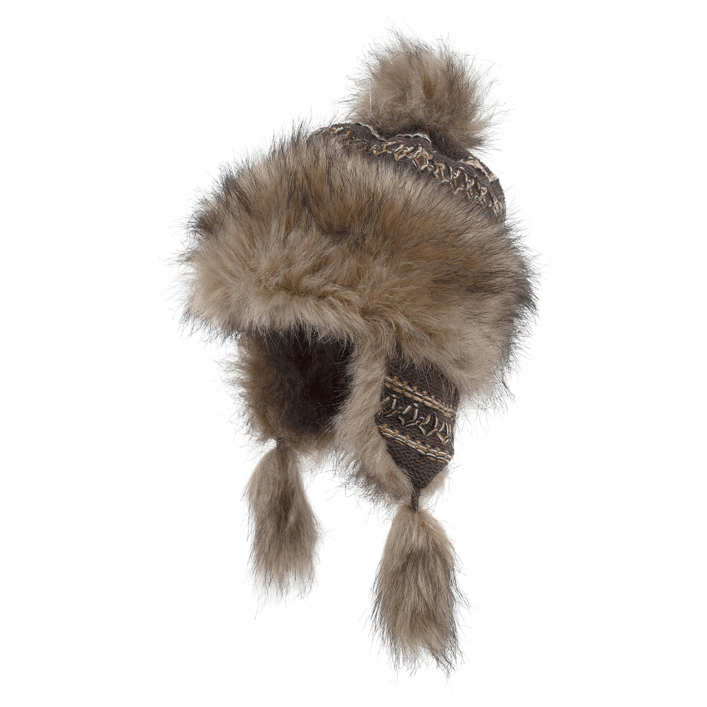 

W211F Czapka Zimowa Ciepła Mongołka Bajka C.brąz