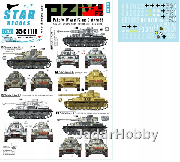 Star Decals 35-C1118 1/35 PzKpfw IV F2 and G