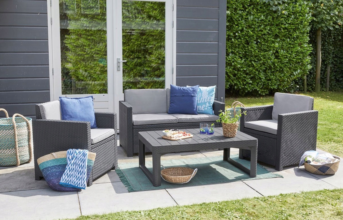 STÓŁ OGRODOWY STOLIK REGULOWANY KETER 2w1 GRAFIT Kształt blatu prostokątny