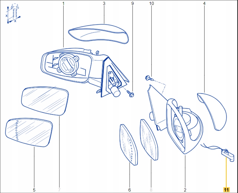 CZUJNIK TEMPERATURY ZEWNETRZNEJ W LUSTERKU RENAULT