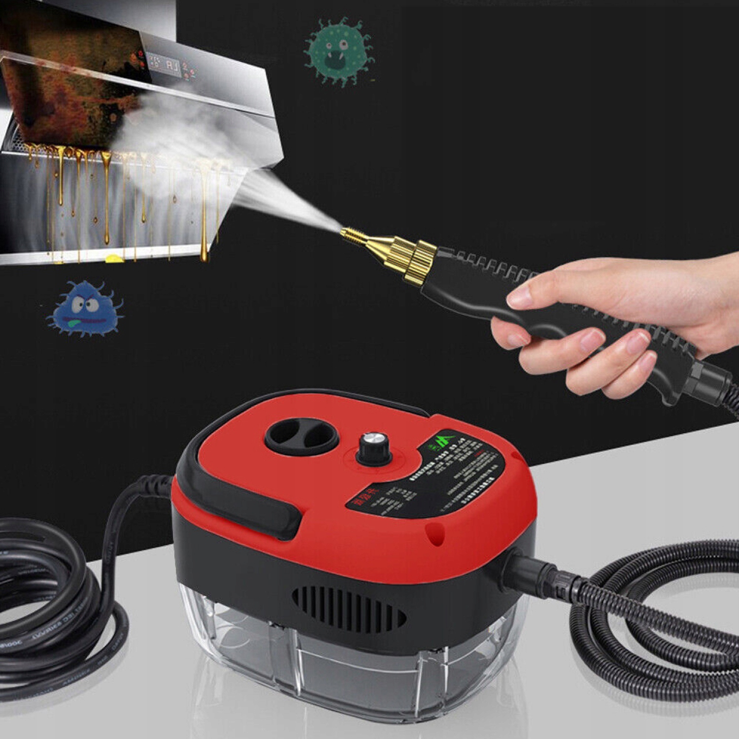 MOCNY MYJKA PAROWA CZYŚCIK DEZYNFEKOWAĆ NADAJE SIĘ DO PLAM OLEJOWYCH 2500W Model MYJKA PAROWA