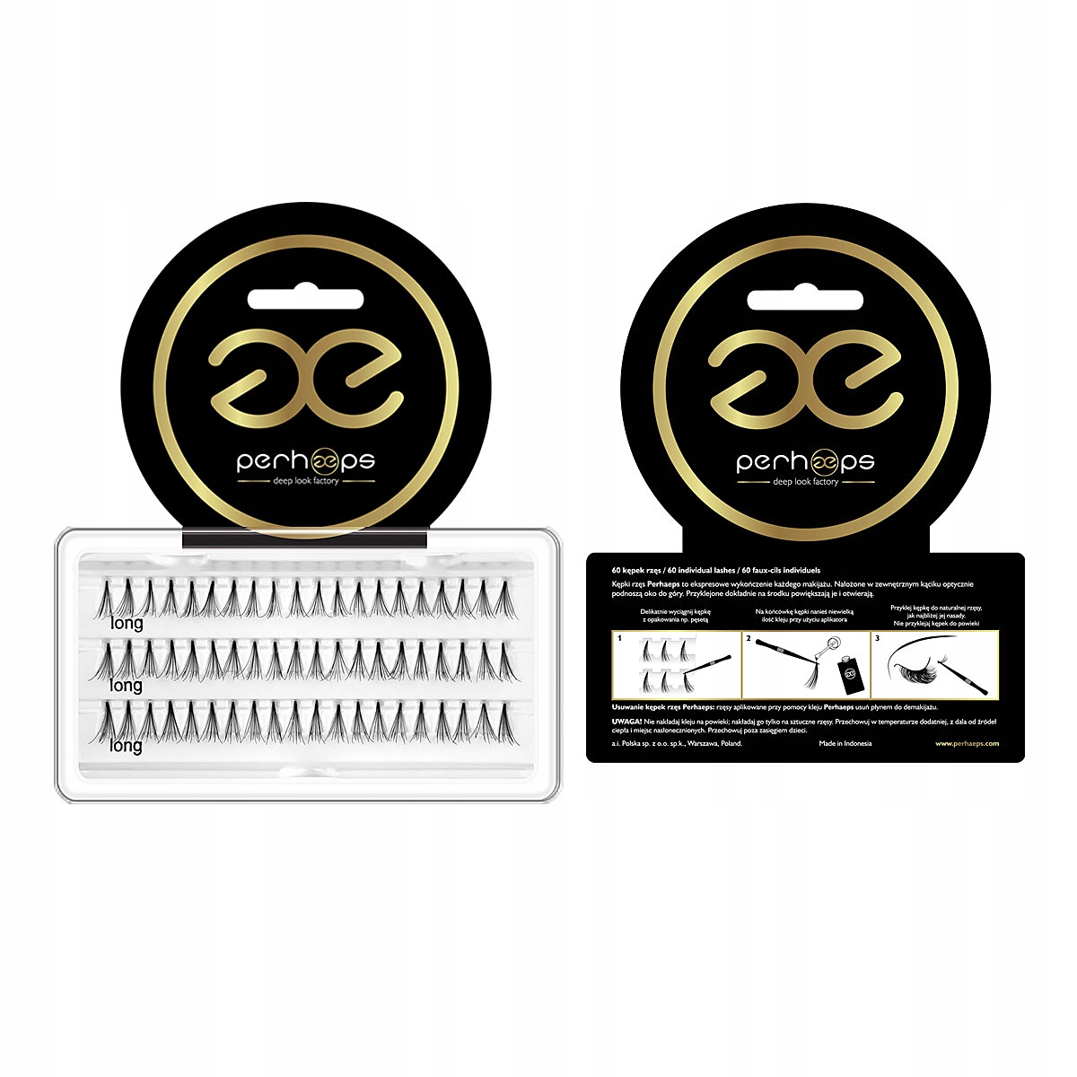PERHAEPS - RZĘSY KĘPKI - LONG - 60 rzęs EAN (GTIN) 5907513452614