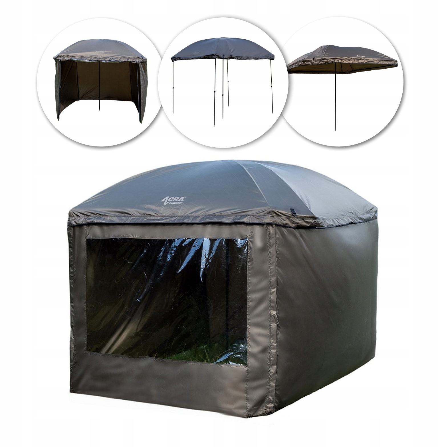 Acra Outdoor Shelter XXL, deštník 300 cm s bočnicemi a stabiliz. tyčemi