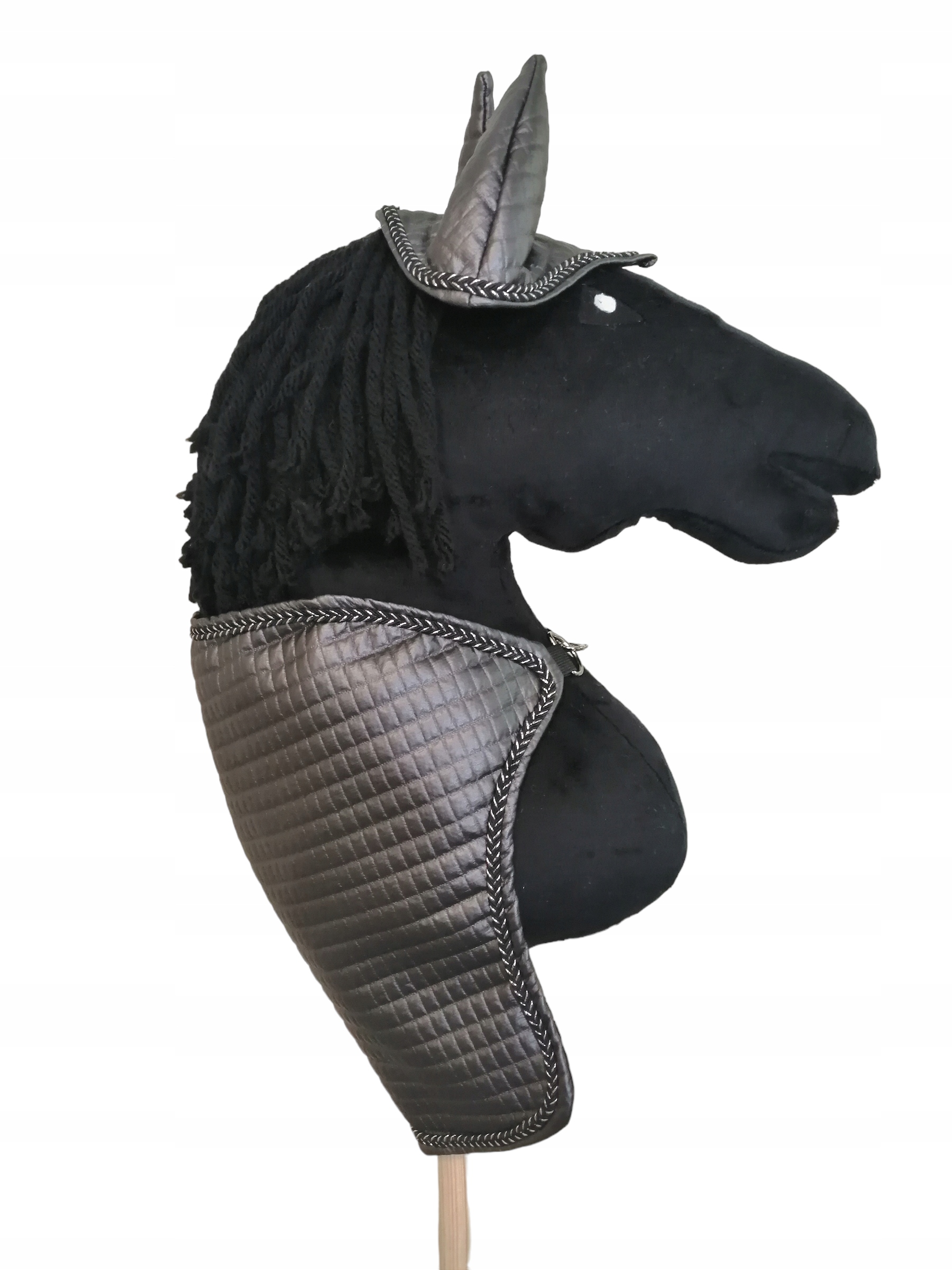 ZESTAW DLA HOBBY HORSE A4: DERKA I NAUSZNIKI - SZARY, LAMÓWKA JODEŁKA