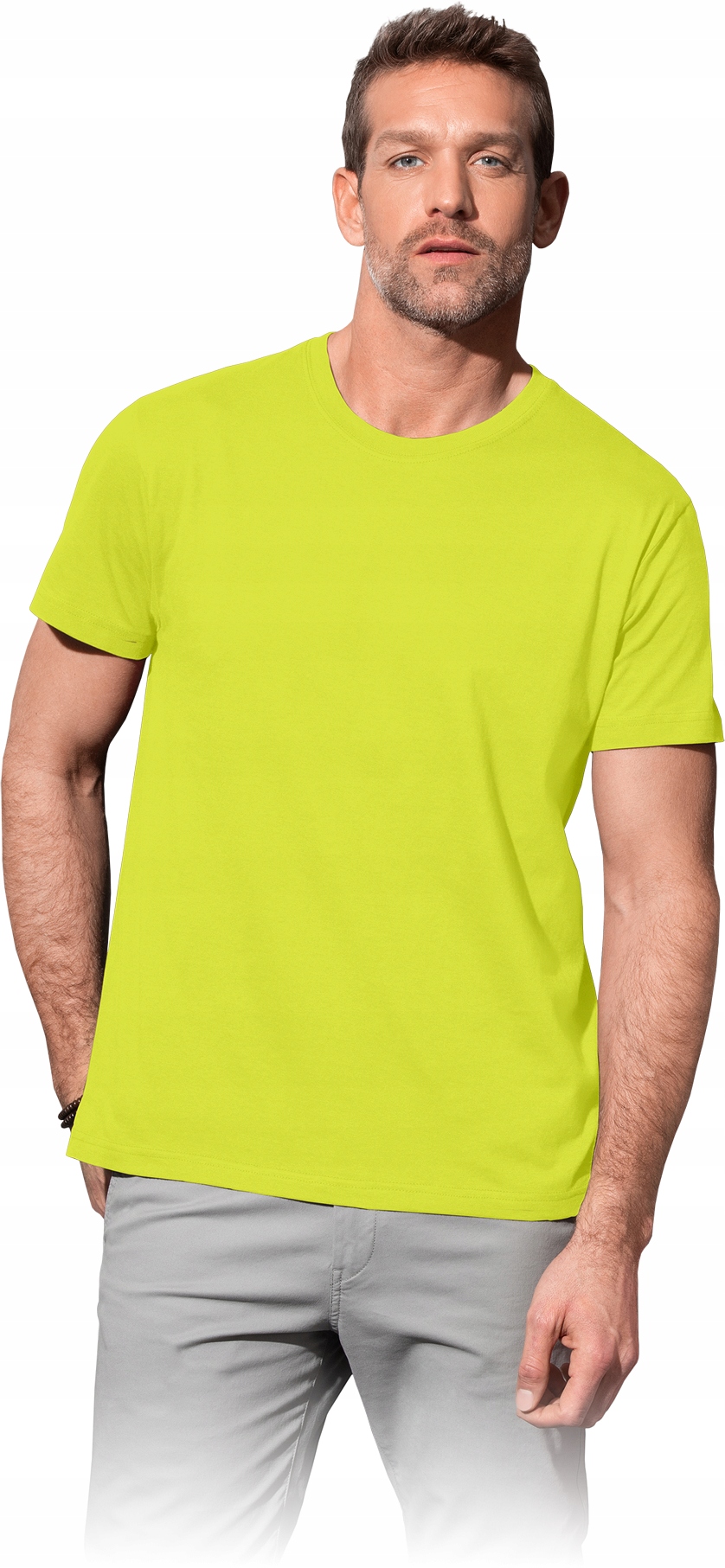 

T-shirt męski bawełniany bez szwów bocznych