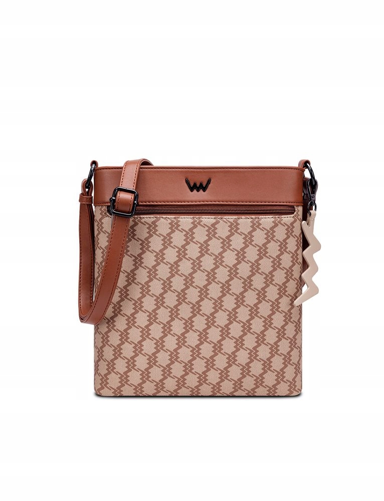 Crossbody kabelka Vuch Carlene hnědá monogram koženka zip