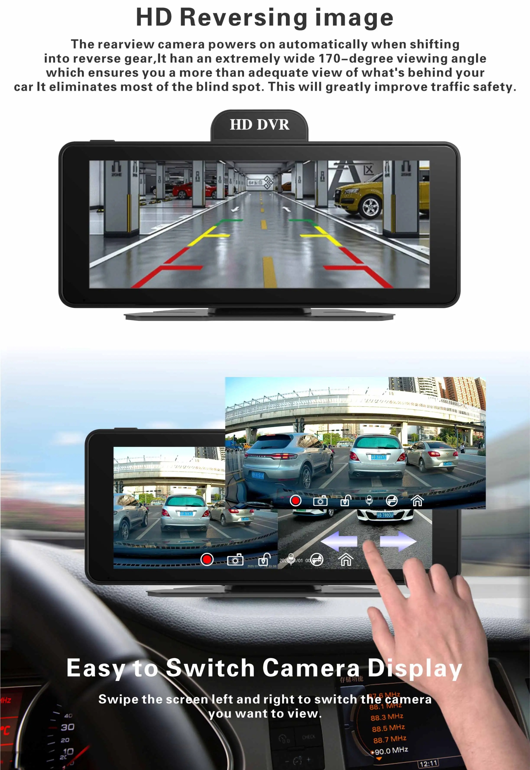 6,86-calowy aparat samochodowy z systemem Linux i funkcją Carplay Android Auto