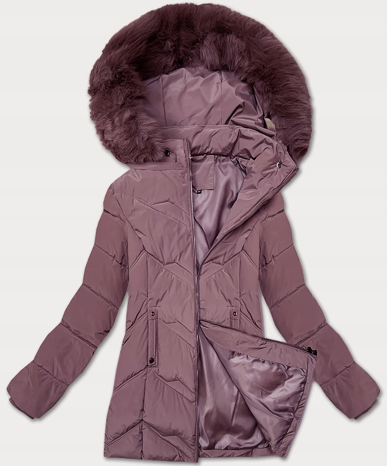 Zimní Bunda Kapuce B8300 Fialová 46