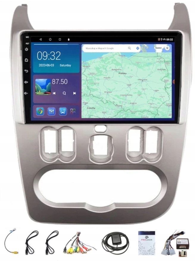 Rádio Navigácia Gps Dacia Duster 2010-2013 Wifi Carplay Bt Usb 4GB 64GB