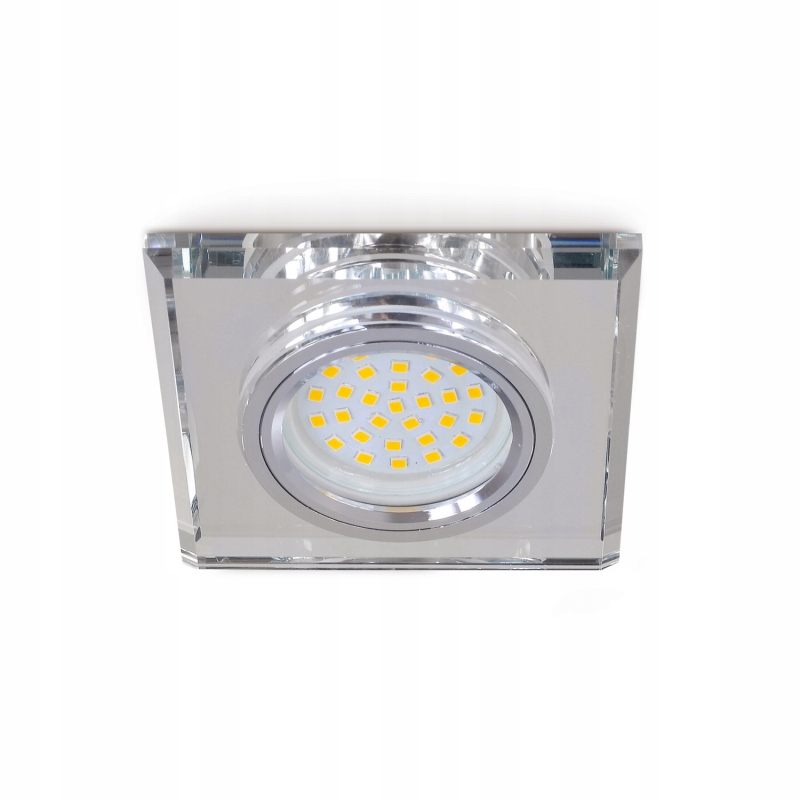 

Oprawa halogenowa kwadrat stała szkło srebrny Kobi