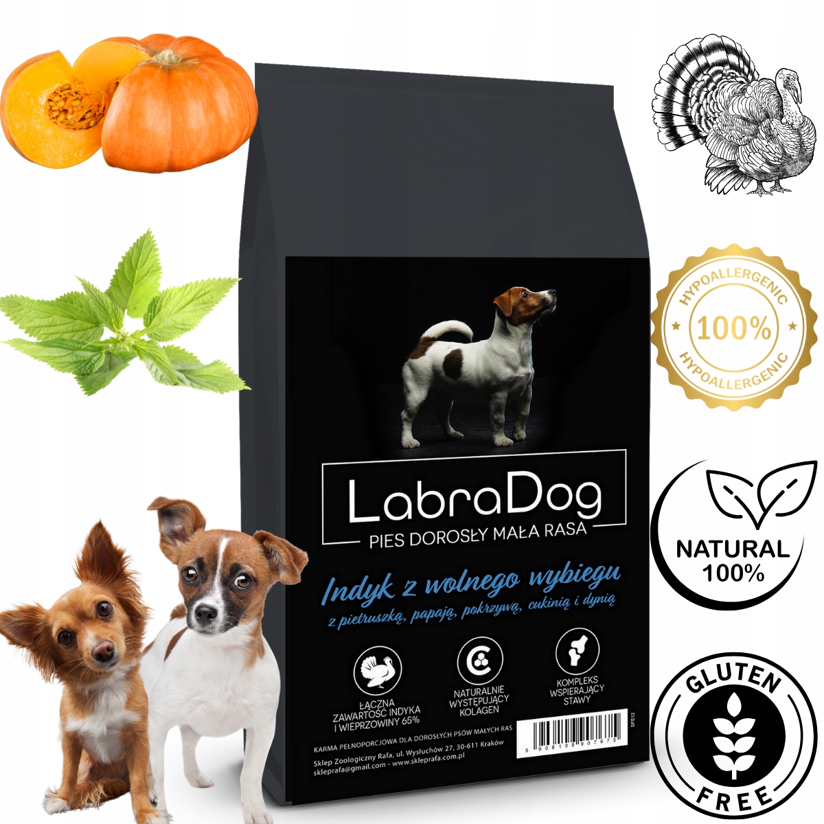 LabraDog Superfood Hypoalergenní Krůta s dýní bez obilovin a kuřecího masa 6 kg