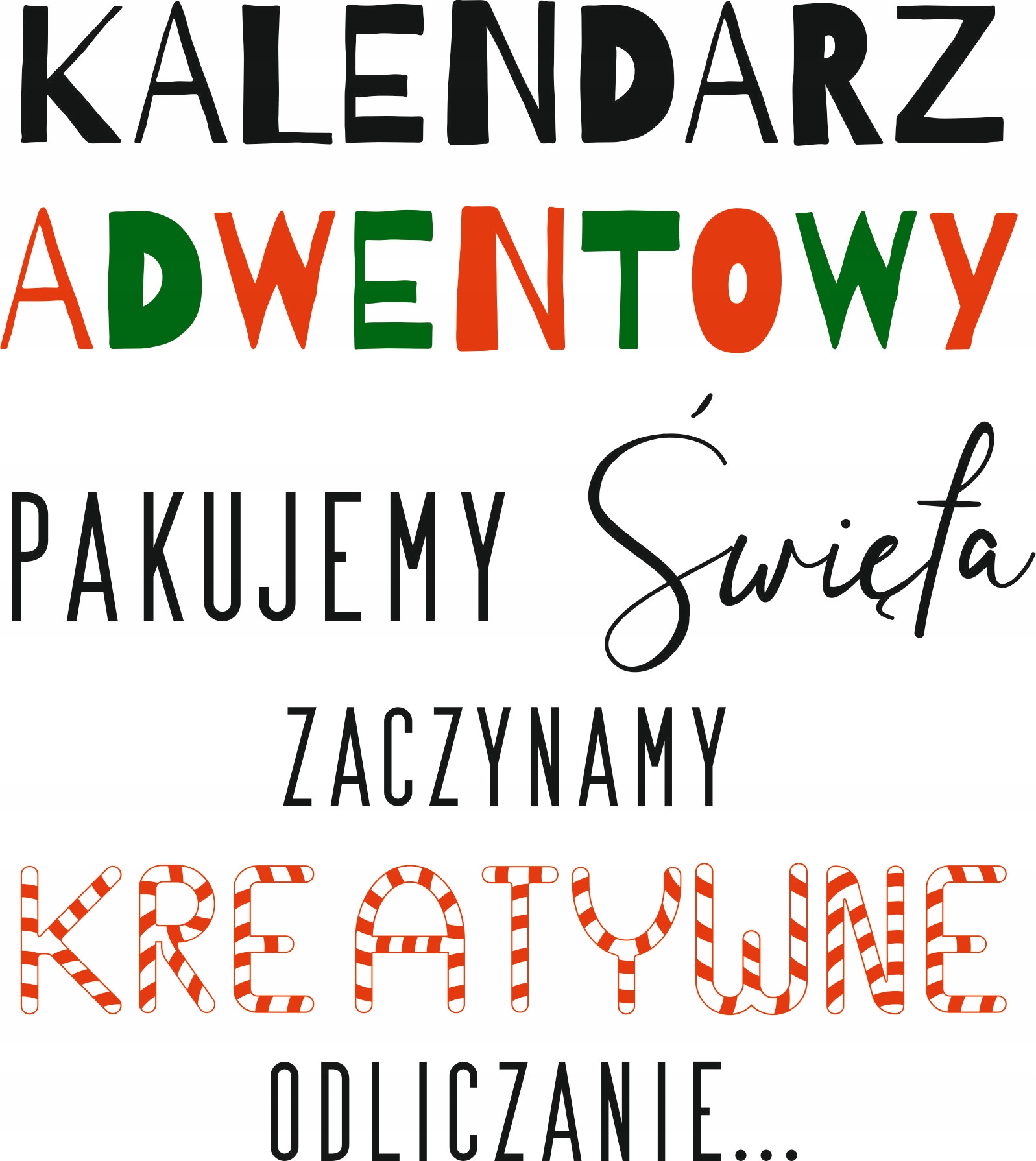 Kalendarz ADWENTOWY girlanda 24 torebki eko kraft Kształt inny