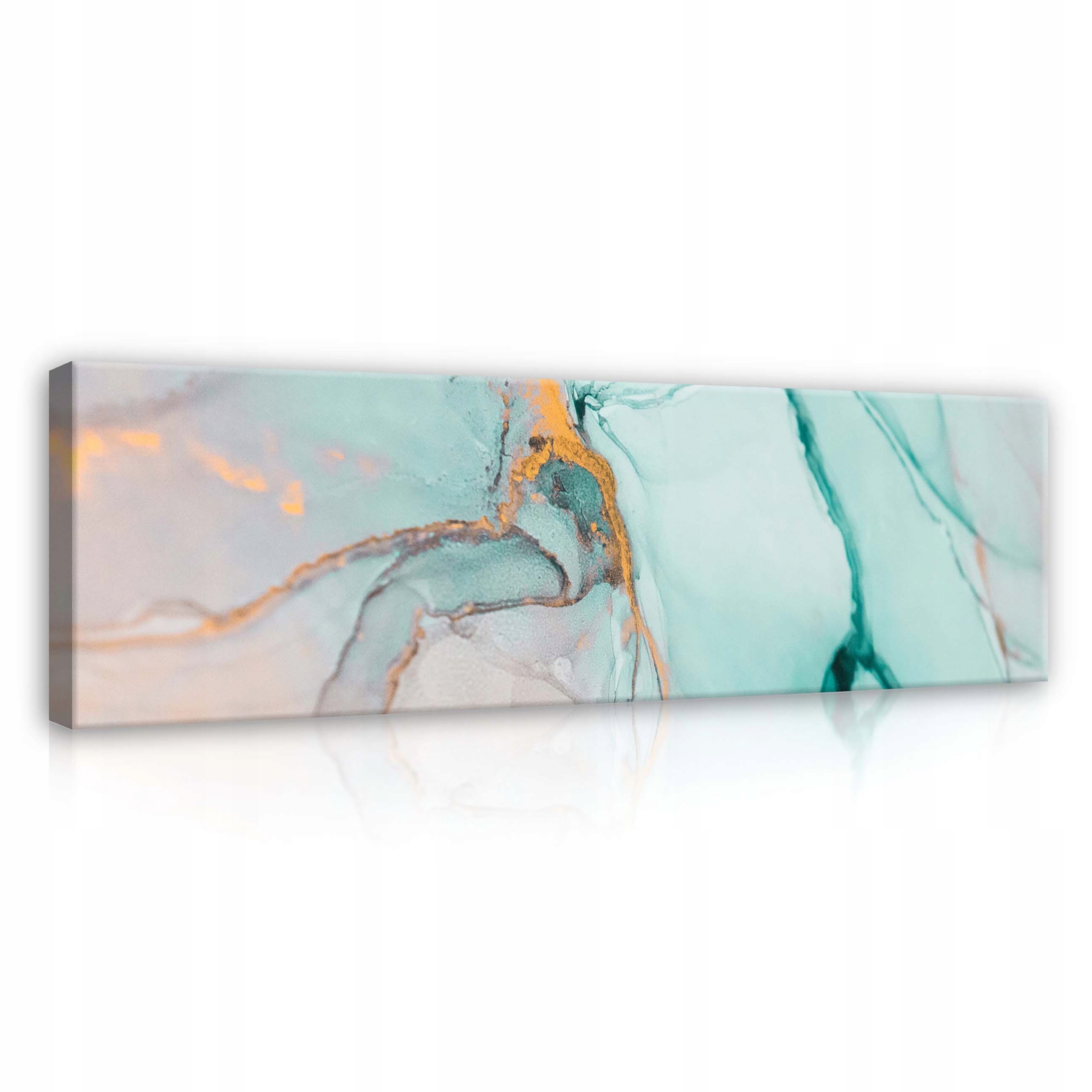 Obraz 145x45 Abstrakce mramor tyrkysové zlato akvarel textura umění