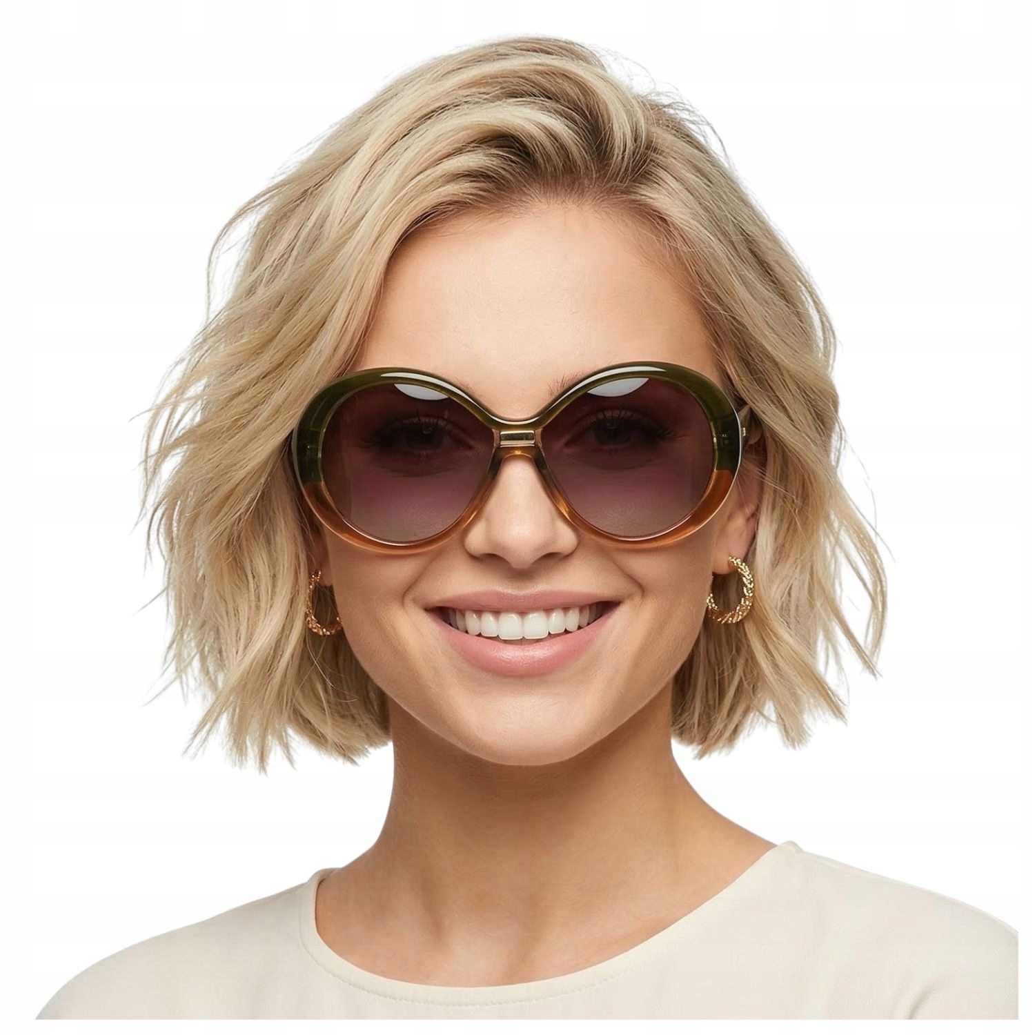 Okulary przeciwsłoneczne damskie z polaryzacją cieniowane duże Brilo