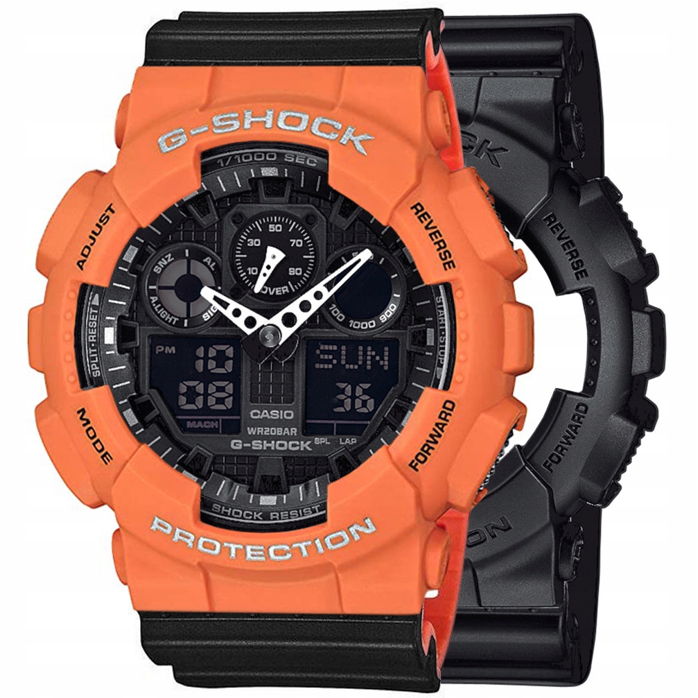 Sada G-shock GA-100-1A1ER Oranžová Černá, Červená