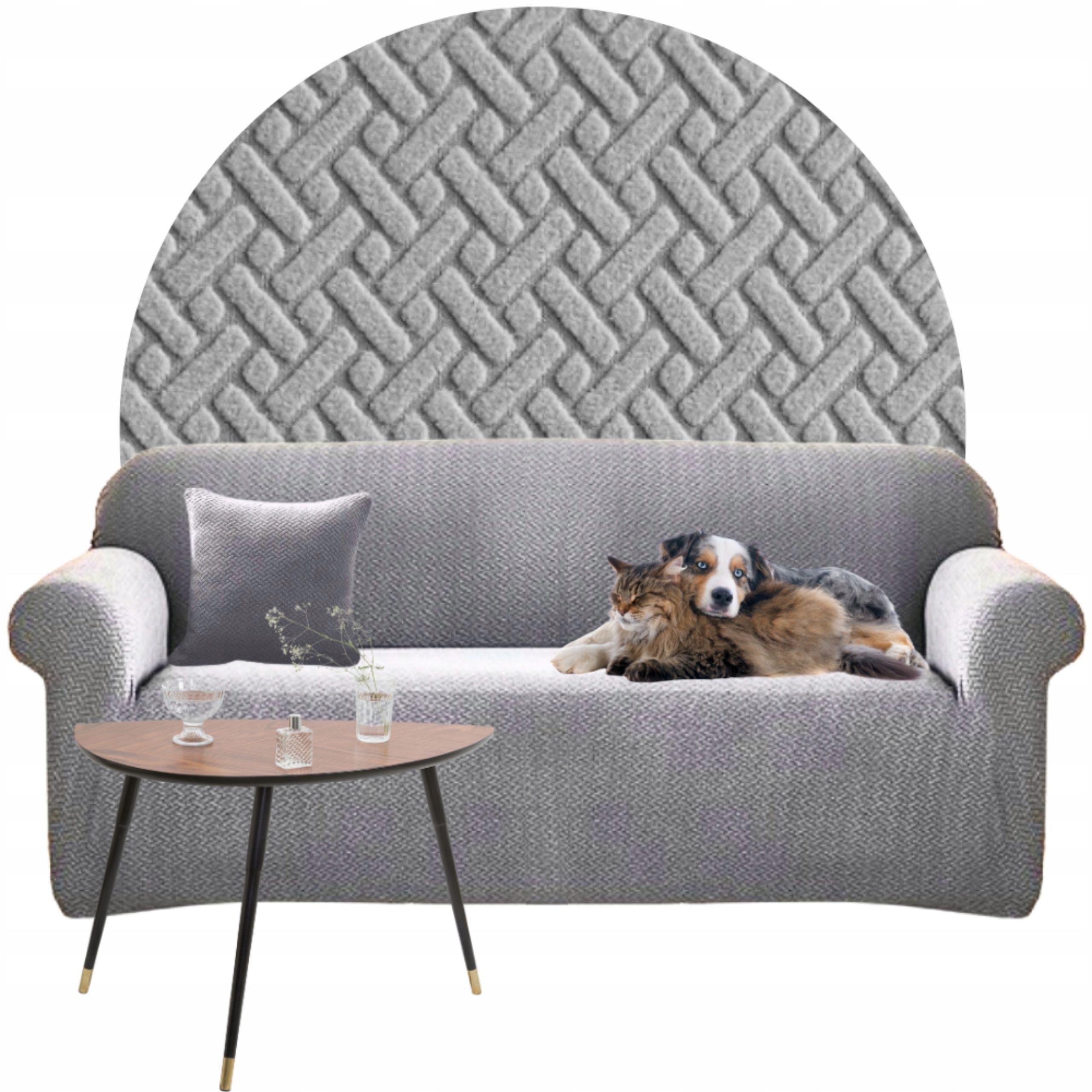 Potah Na Pohovku Elastický Žakár S Jedličkou 145-185 Oeko Tex