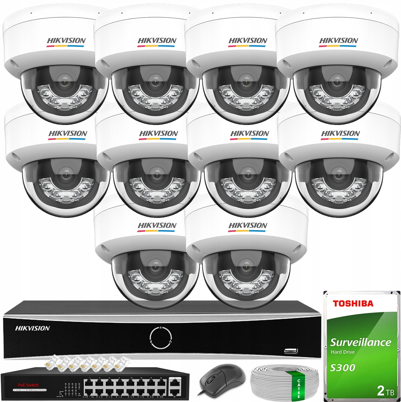 Sada Hikvision pro 10 Kamer Ip 6MPX Smart Hybrid Light ColorVu Disk 2TB