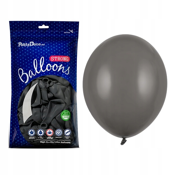 

Balony szare pastelowe 12 cm urodziny 100 sztuk