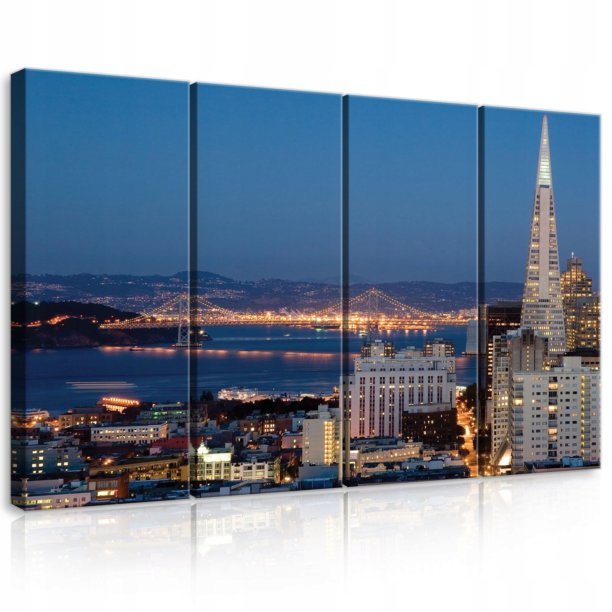 Obraz 120x80 Nočná mesto krajina mestská panoráma San Francisco most