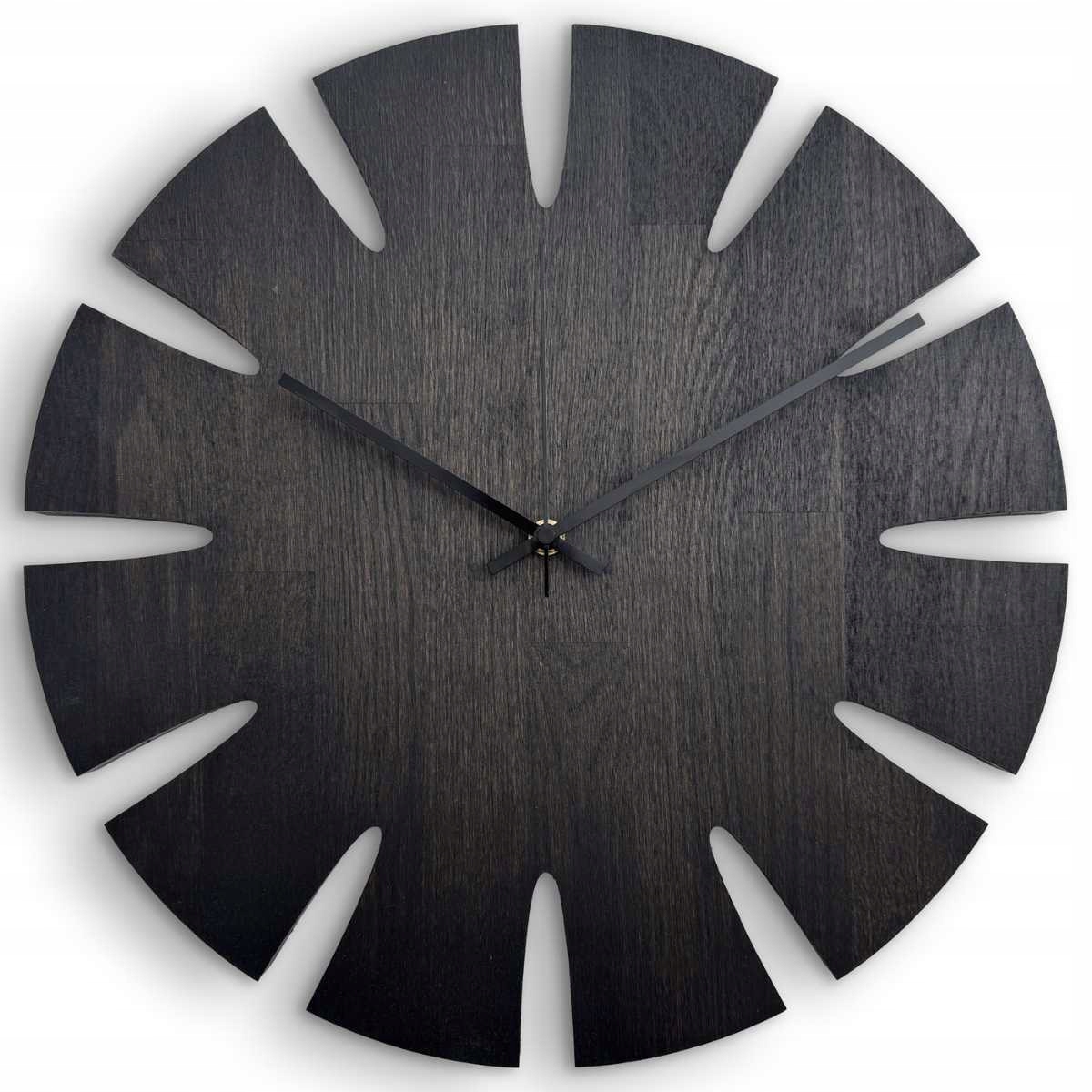 Luxusné dubové nástenné hodiny, čierne ručičky čierne, 30 cm