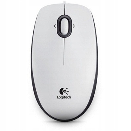 Logitech B100 Przenośna mysz optyczna Usb Biała ergonomiczna mysz