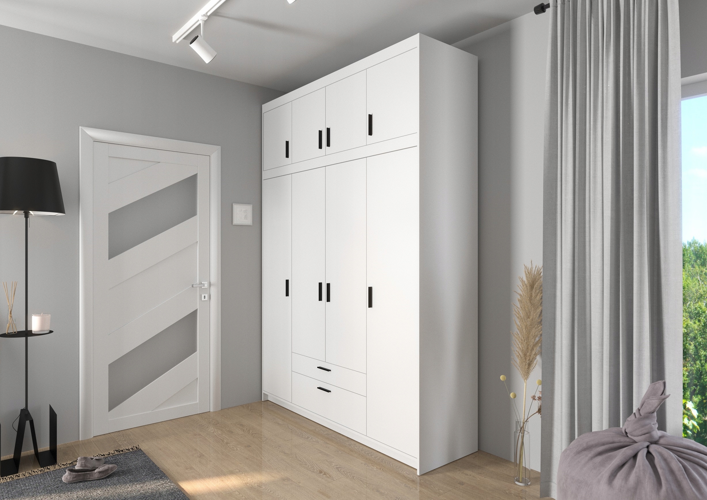 Nadstawka na szafę czterodrzwiową KAPRI - Biała Marka Husky Meble